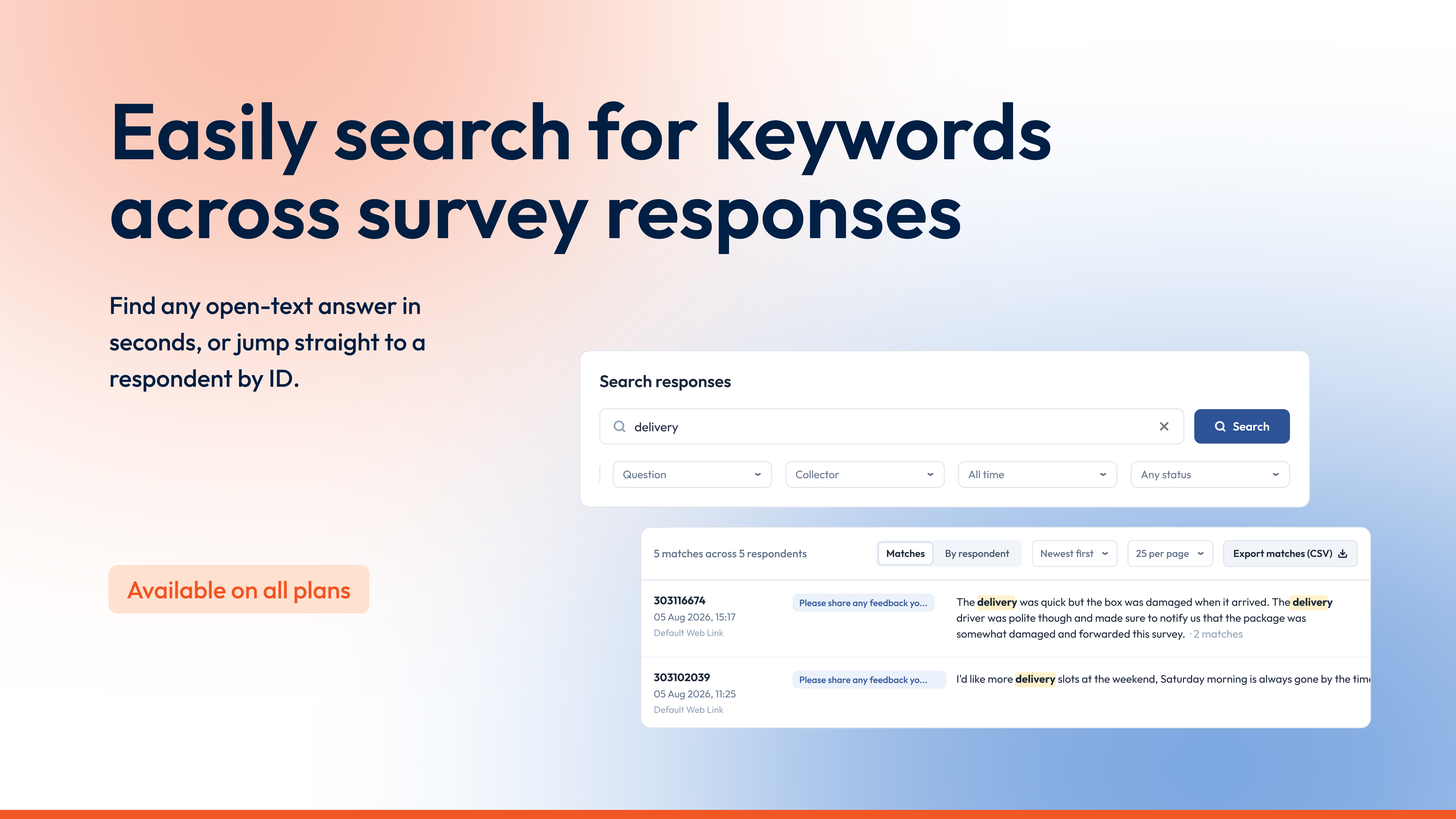 SmartSurvey's Search Improvements illustration